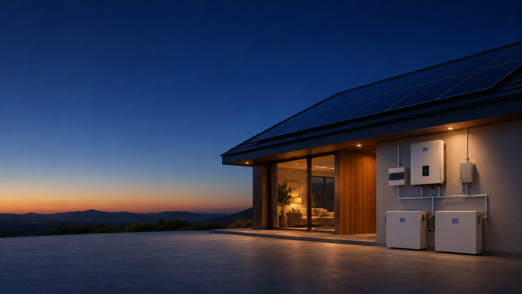 Sistema de geração solar fotovoltaica em telhado residencial